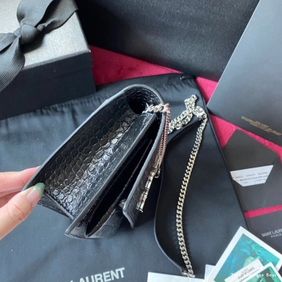 Tony Luxuries IN SHINY SUNSET LEATHER CROCODILE-EMBOSSED YSL 0819